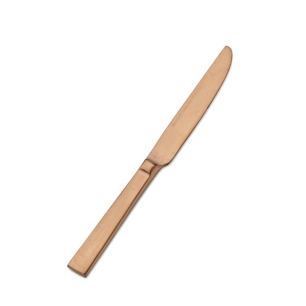 Bon Chef Roman, Dessert Knife, Solid Handle, Matte Finish, 13/0, 8.5" - Rose Gold Matte , set of 12 S3718RGM - main